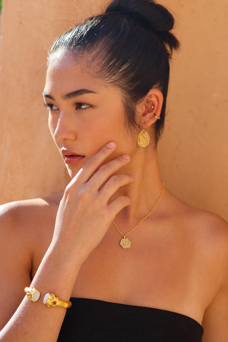 Rainbow Moonstone, Labrodite & Citrine Cuff