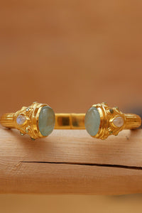 Aquamarine, Moonstone, Peridot Cuff